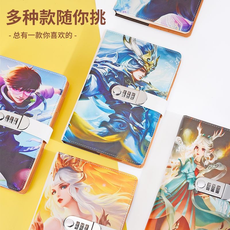 A5 livro de senha criativo estudante bloqueado diário dos desenhos animados Anime caderno engrossado bloco de notas cade