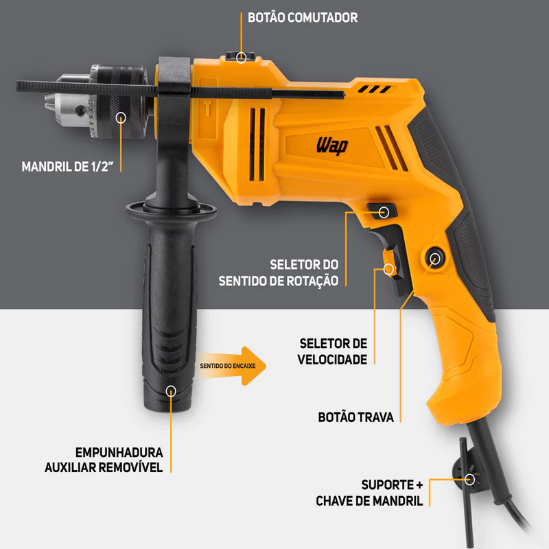 Furadeira de Impacto e Parafusadeira WAP WF 700K10 W2 700W — foto 4