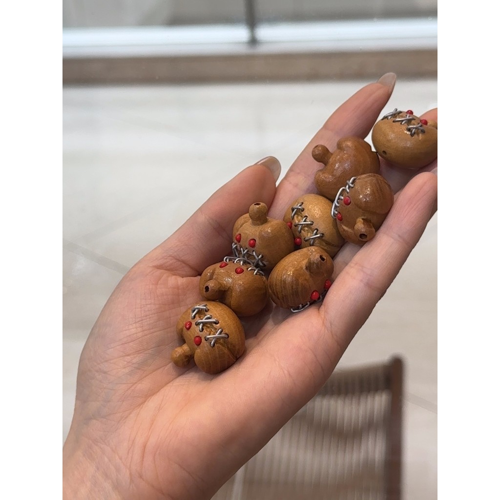 Cabaça de unha embutida em madeira de pêssego, acessórios artesanais diy, pulseira, colar, pingente, acessórios, moda Al