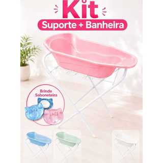 Banheira de Bebe com Suporte Resistente Compacto Leve Banheira Infantil Design Anatômico