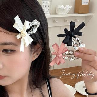 High-End doce legal estilo menina quente arco brilhante hairpin cristal oco hairpin franja clipe lateral cocar