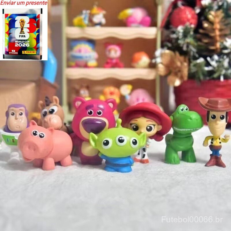 8pcs/set toy Story Anime Figura Buzz Lightyear Jessie Woody Alien Lotso Ornamentos De Mesa ColeçãoDe PVC Doll Brinquedo（