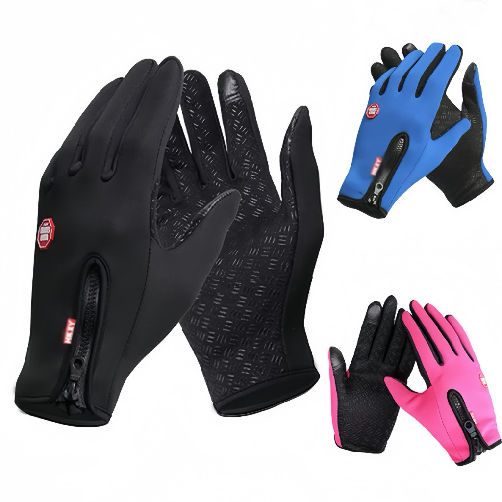 Luvas De Moto Com Tela De Toque Térmica Quente Unissex | China Stock 24h Navio À Prova De Vento D'água Ciclismo De Inver