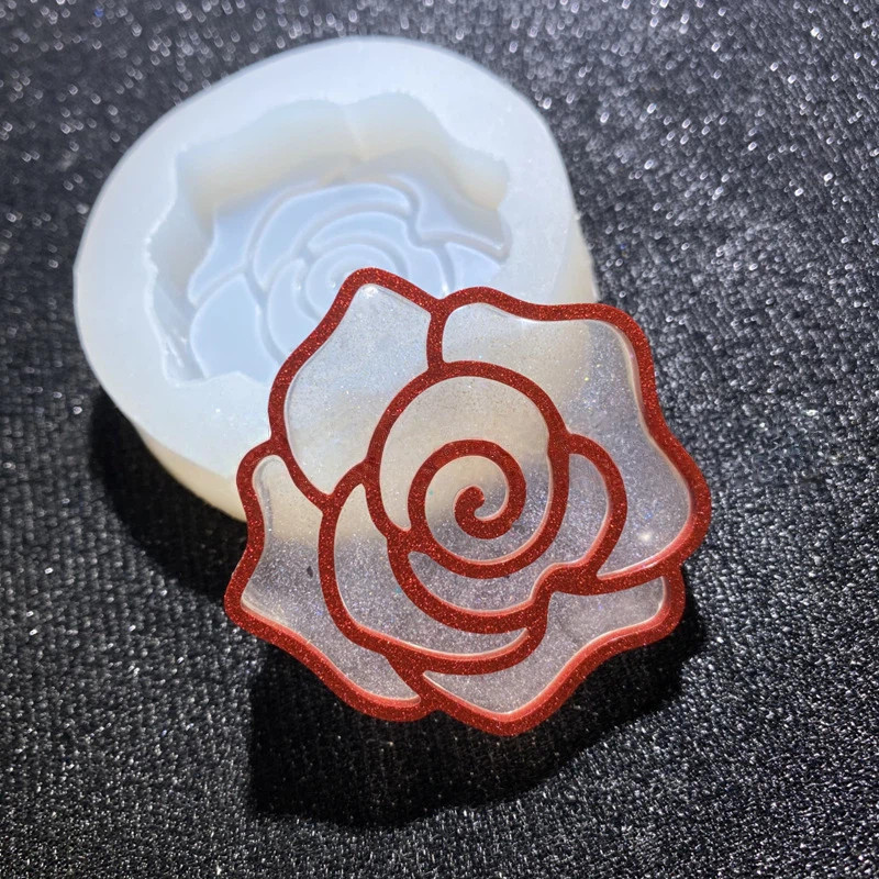 Moldes De Vela De Aromaterapia De Silicone Artesanal De Rosa Plana Para Fazer Presente De Decoração De Carro De Gesso DI