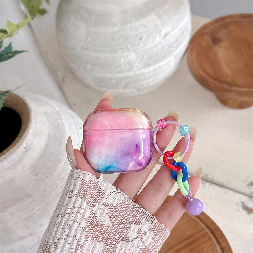 Para AIRPODS 4 ANC PRO 3 1/2 Caso De Fone De Ouvido Gradiente Azul Roxo Macio IMD Capa Protetora