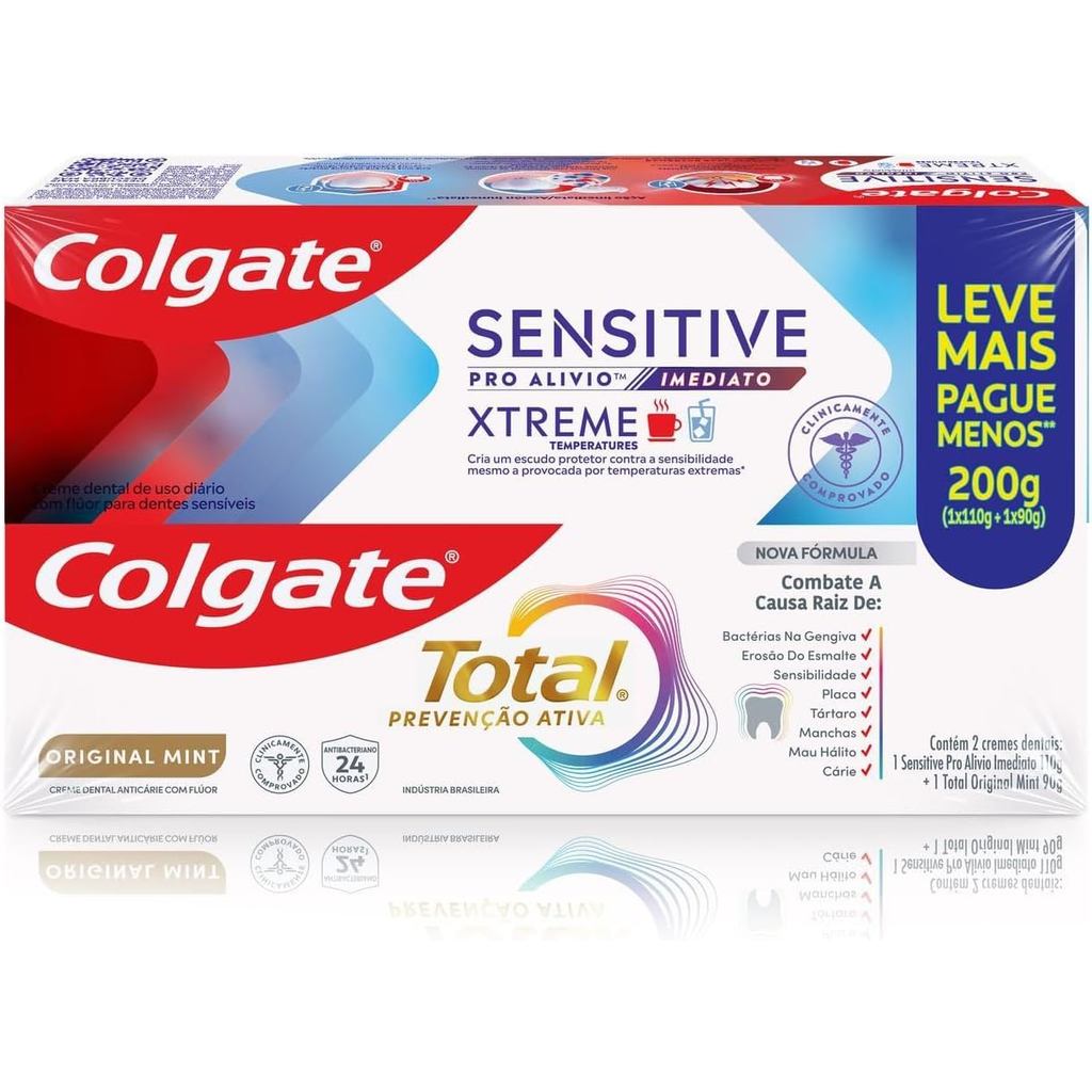 Kit Creme Dental Colgate Sensitive Pro Alívio Imediato Xtreme 110g + Total Preve