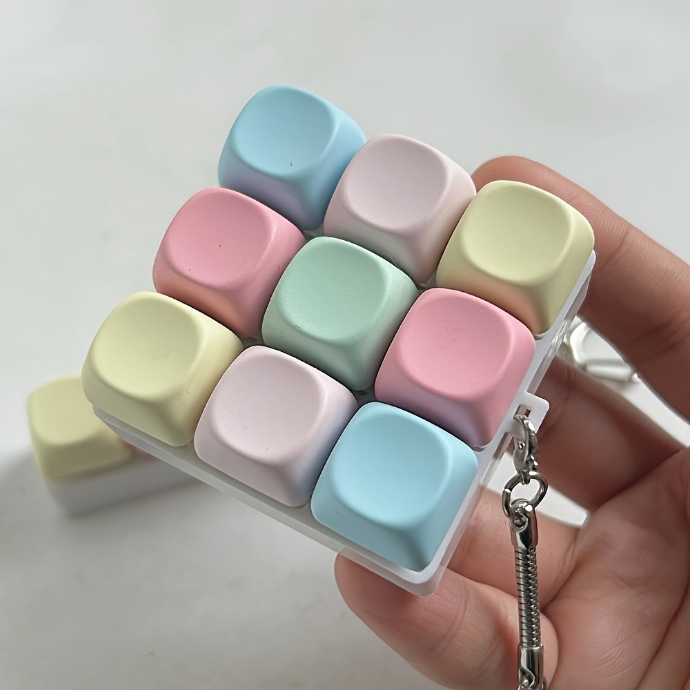 [Acessório de digitação portátil] Mini Teclado Mecânico Chaveiro 1 unidade, Acessório de Digitação Portátil, Botões Colo