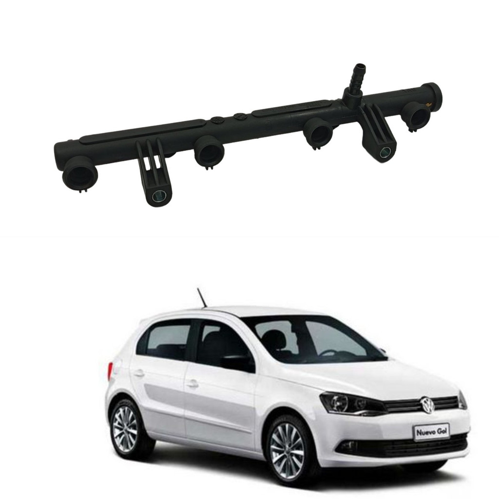 Flauta Bico Injetor Vw Gol Saveiro Fox 1.0 8v Flex G5 G8
