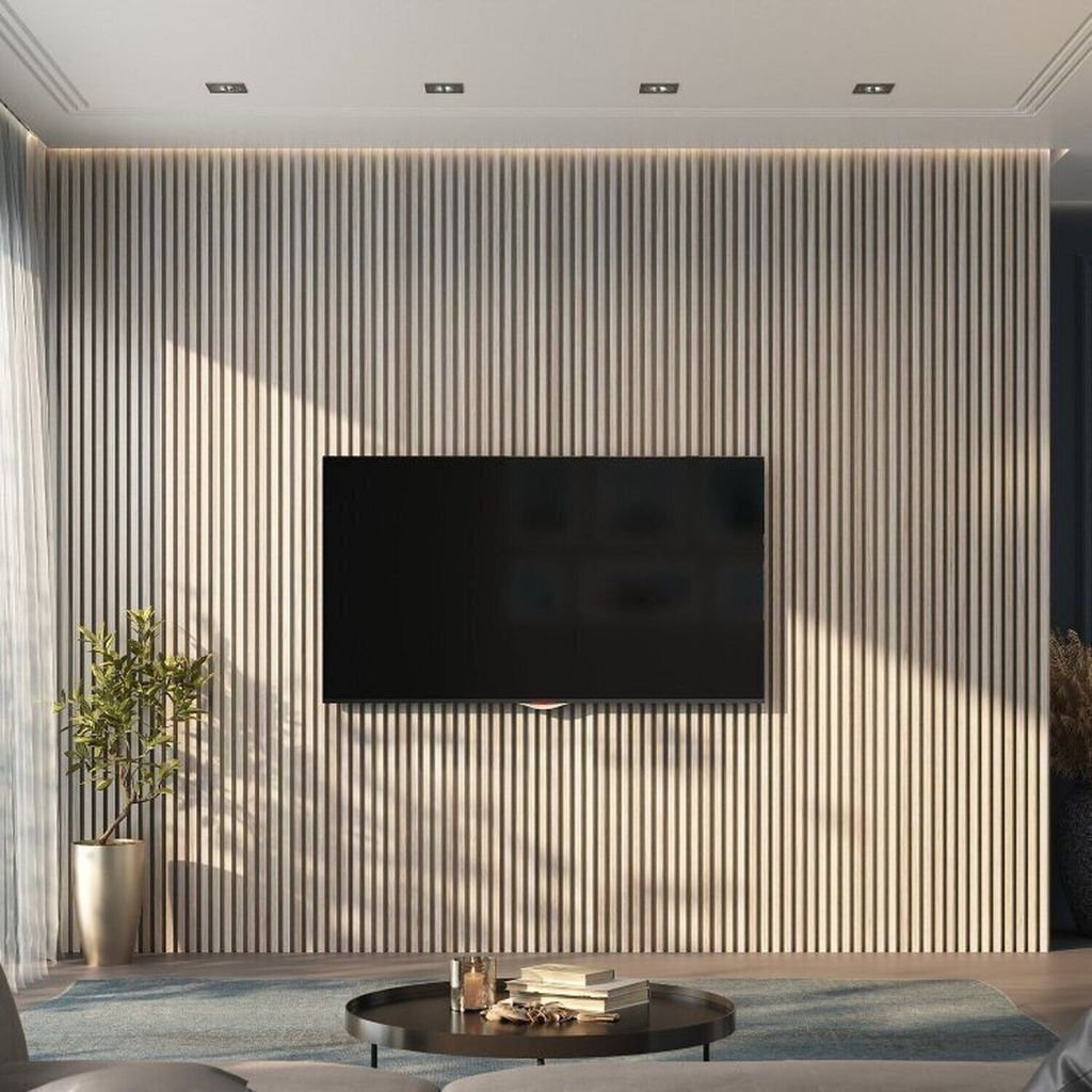 Painel Ripado de PVC 6 Barras de 2,70MX15CM (2,43m²) Bariri Carvalho Berlim