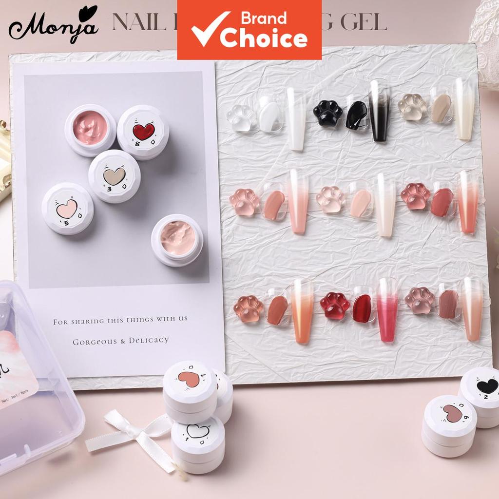 Conjunto de 9 cores de gel UV para nail art Monja, tintas para pintura e ombré, secagem rápida, sem necessidade de