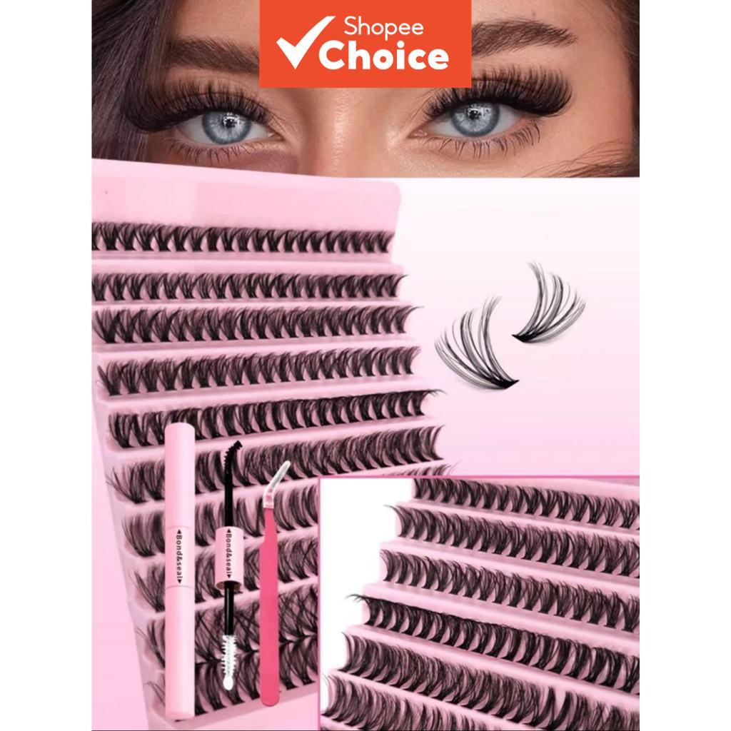 Kit De Enxerto De Cílios 200 Pacotes Multi-Densidade 20P-80P 8-16mm Misturado Com Pinças E Cola Conjunto De Extensão Diy