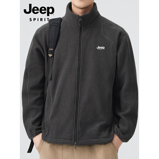 JEEP SPIRIT Cardigan Moletom Masculino Outono 2026 Novo Estilo Na Moda Gola Alta Polar Fleece Jaqueta Esportiva Masculin