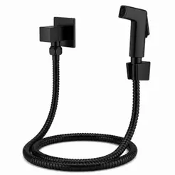 Ducha Higiênica Completa Quadrado Preto Fosco Black Matte