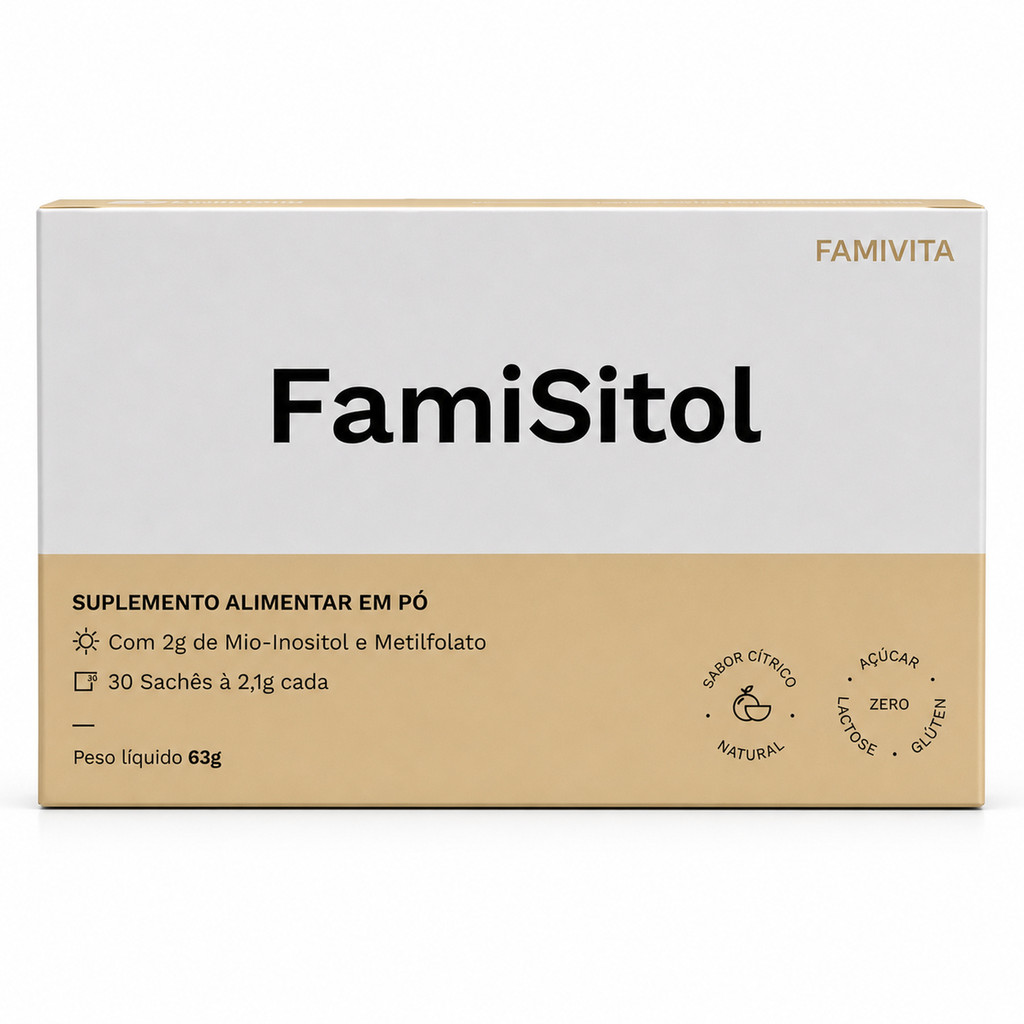 FamiSitol - 30 Sachês à 2,1g - Suplemento com Mio-Inositol e L-Metilfolato de Cálcio