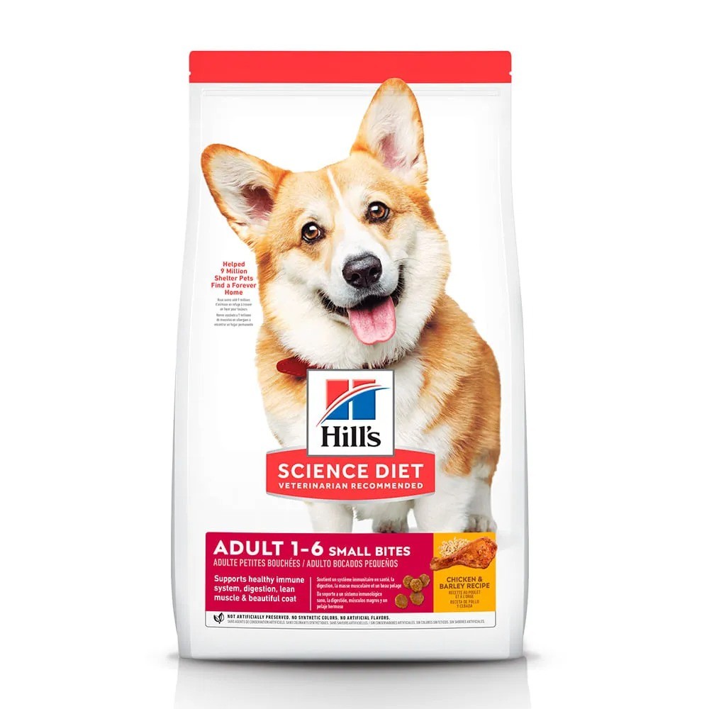RAÇÃO HILLS CÃES ADULTOS PEDAÇOS PEQUENOS FRANGO 6.8KG