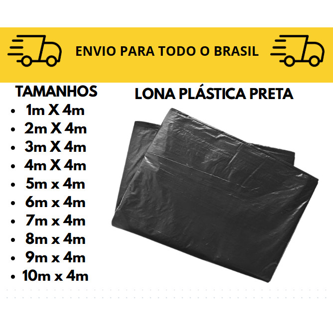 Lona Plástica Preta para construção, Pintura e Obras na metragem