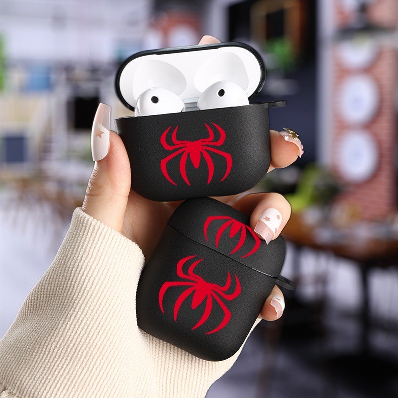 Capa De Fone De Ouvido Com Padrão De Aranha Vermelha Para Airpods 1/2 3 4 Soft Case Pro/Pro2 Protetora De Chaveiro em Oferta na Shopee