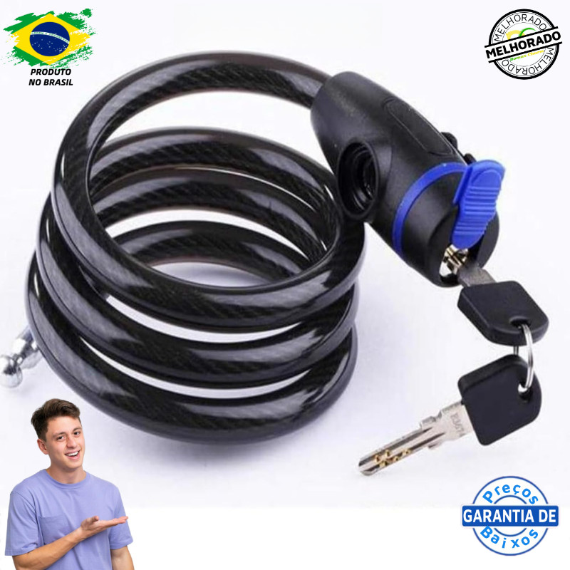 Trava Cabo De Aço Cadeado Segurança Bike Moto Espiral Anti-Roubo-envio imediato em Oferta na Shopee