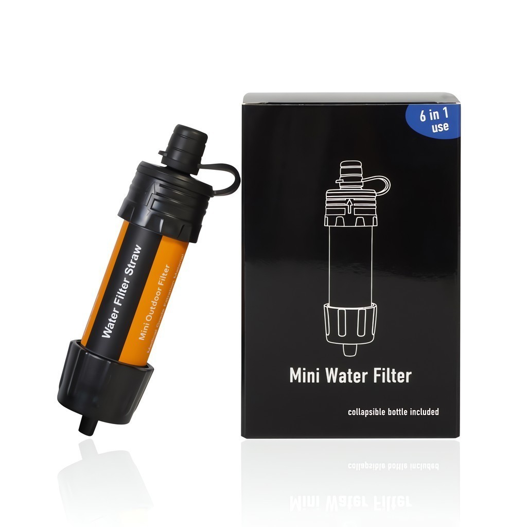 Mini purificador de filtro portátil para sobrevivência em emergências ao ar livre Para acampamento, aventura