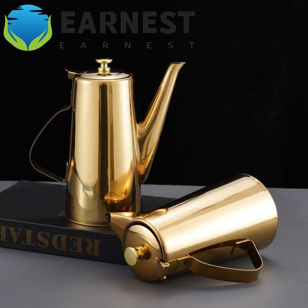 Chaleira Fria EARNEST , Bule Prateado/Dourado 1500/2000ml , Bico Longo Com Furo De Filtro Jarro De Água De Aço Inoxidáve