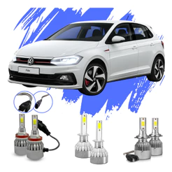 Lâmpada Led Polo 2017-2024 Kit H1 H7 H11 V10 - Efeito Xênon
