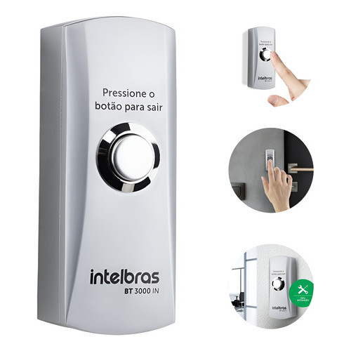 Botoeira Fechadura Botão Intelbras BT 3000 In Aço Inoxidavel