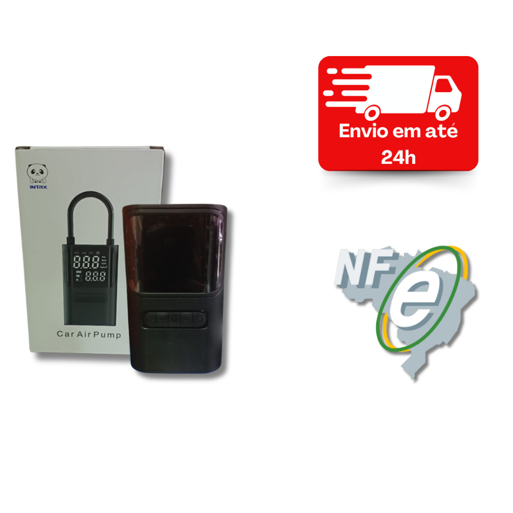 Calibrador Compressor Pneu Digital Bike Carro Moto Sem Fio Cor Preto110V/220V Car Air Pump