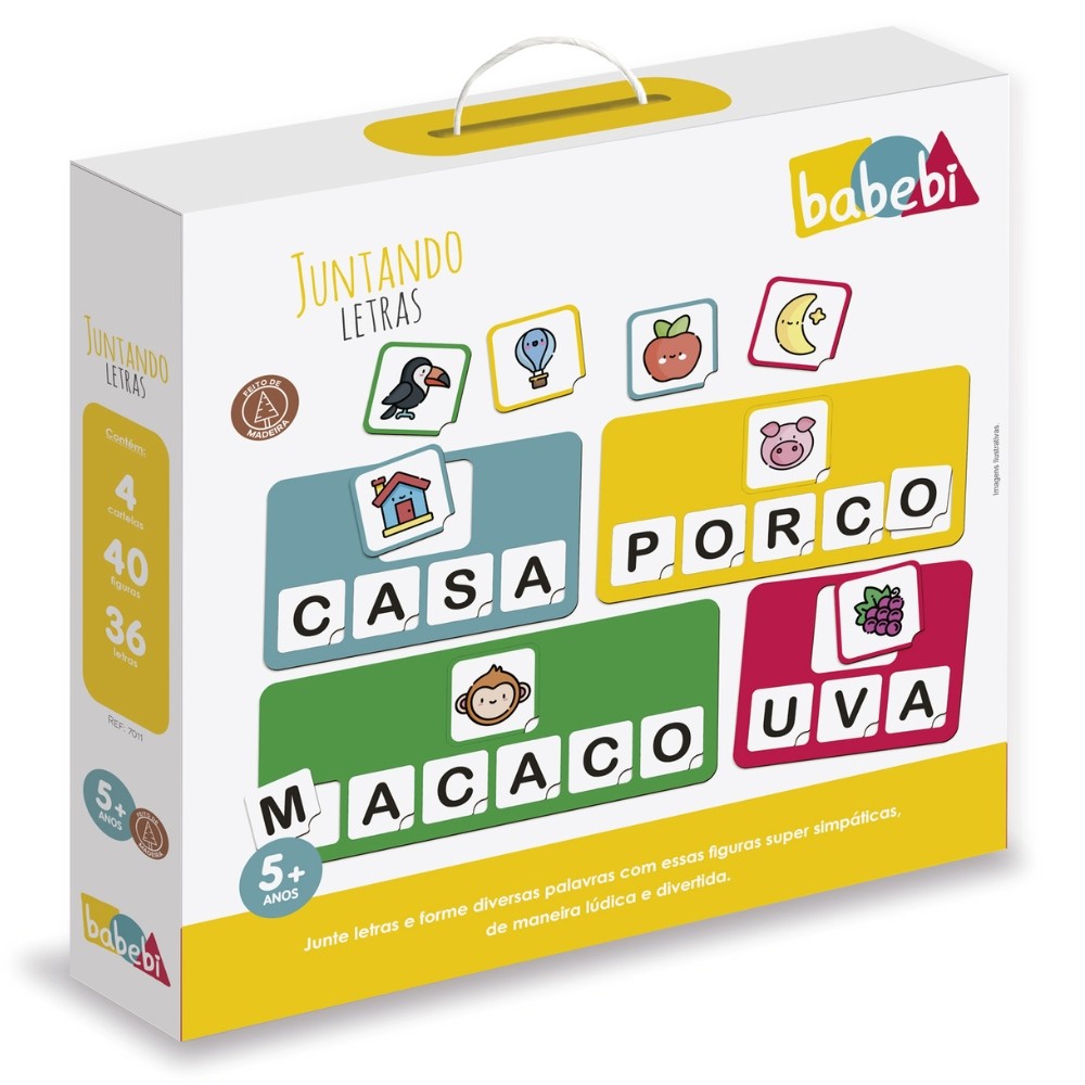 JOGO JUNTANDO LETRAS MADEIRA BABEBI LÓGICO EDUCATIVO MDF MONTAR FORMAS PALAVRAS BRINQUEDO INFANTIL em Oferta na Shopee