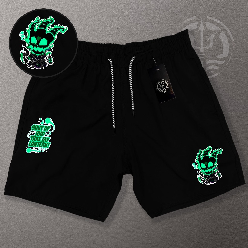 Bermuda Esportiva de Elastano Masculina - Thresh 01 - Academia Corrida Skate Basquete Otaku