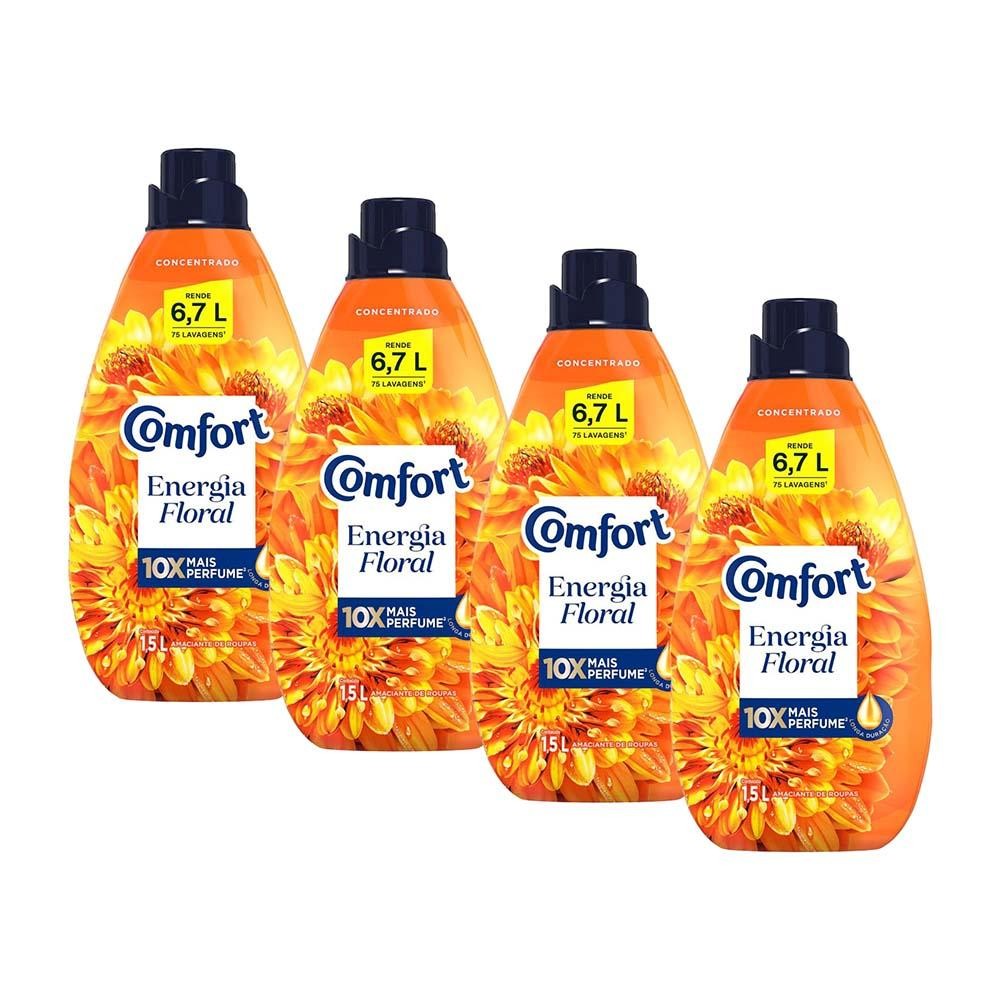 Kit 4 Amaciantes Concentrados Comfort Hydra Sérum 1.5L cada em Oferta na Shopee