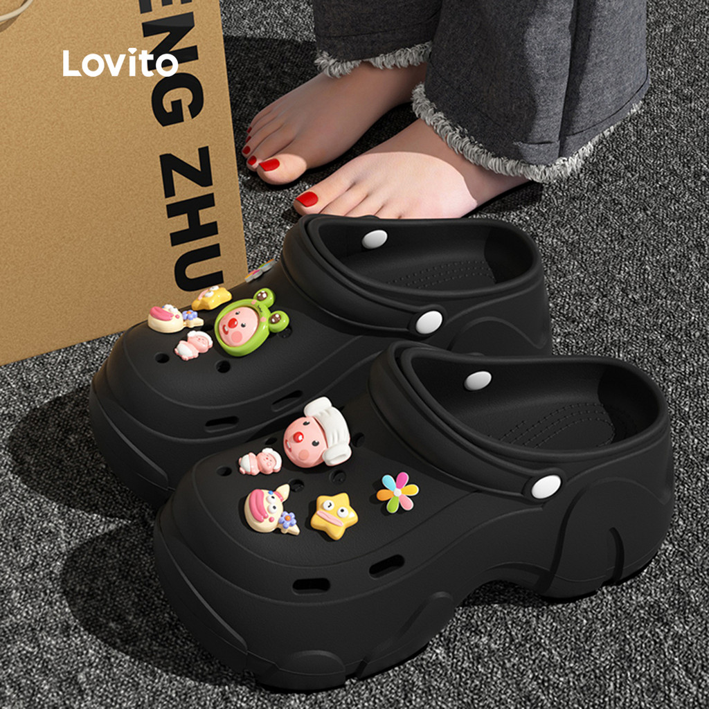 (NEW) Lovito Sandálias Casuais de Dopamina para Mulheres LFA93066 em Oferta na Shopee