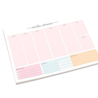 Planner Semanal A4 Bloco Organizador da Semana 50 Folhas Planejamento Estudos Trabalho Produtividade em Oferta na Shopee