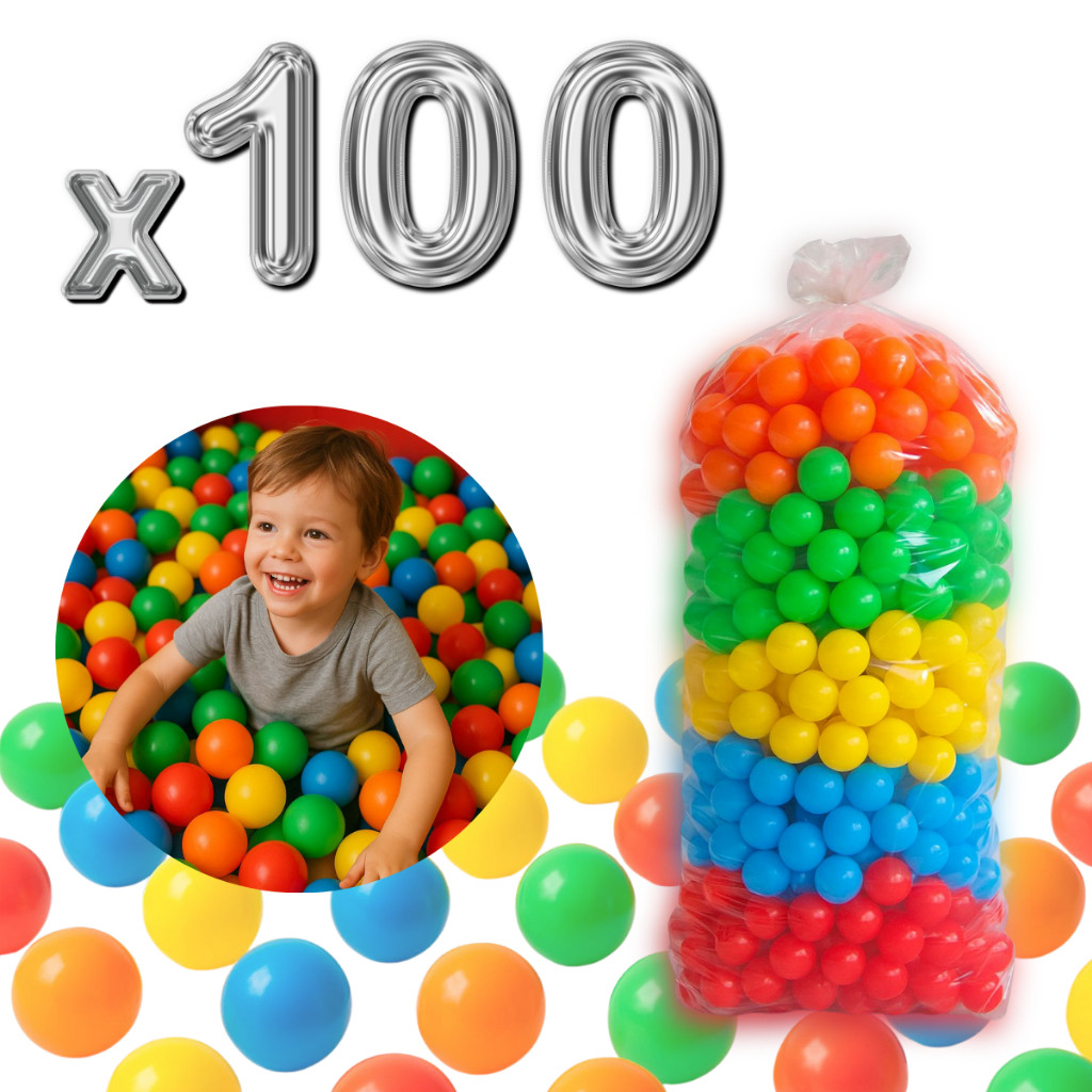 100 Unidades de Bolinha Plástica Colorida Piscina Promoção 15, 25, 50 e 100 - Não Amassam