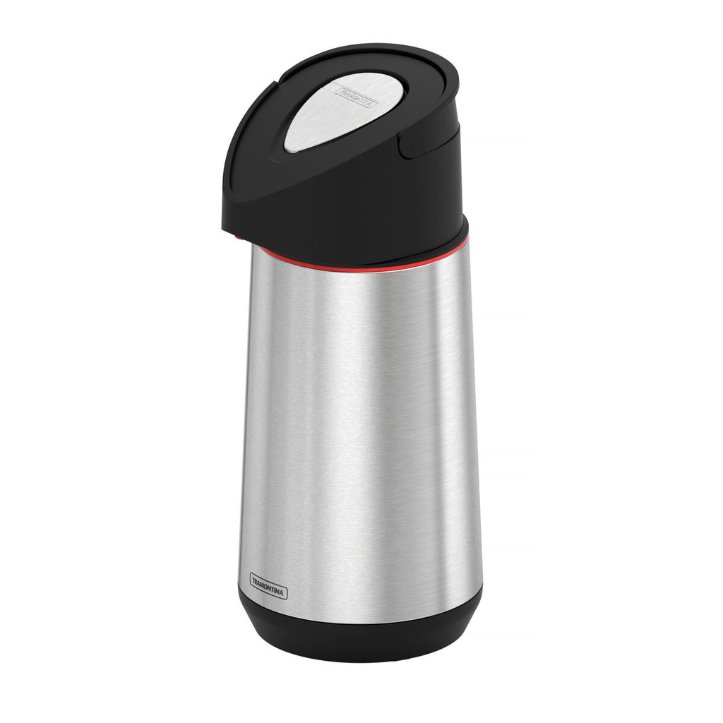 Garrafa Térmica 1,2 L Tramontina Exata Café Água Aço Inox Quente Frio Ampola de Vidro Bomba em Oferta na Shopee