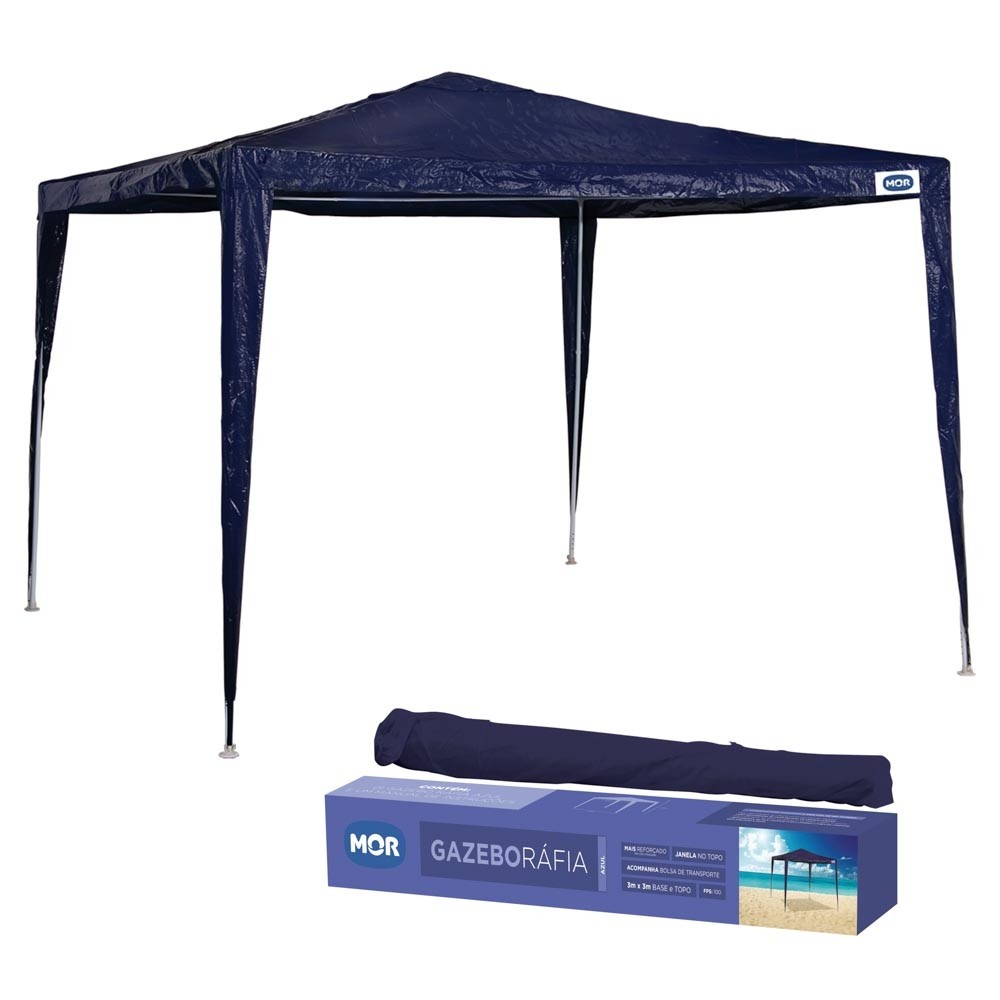 Tenda Gazebo Desmontável 3x3m Barraca Rafia Azul Mor em Oferta na Shopee