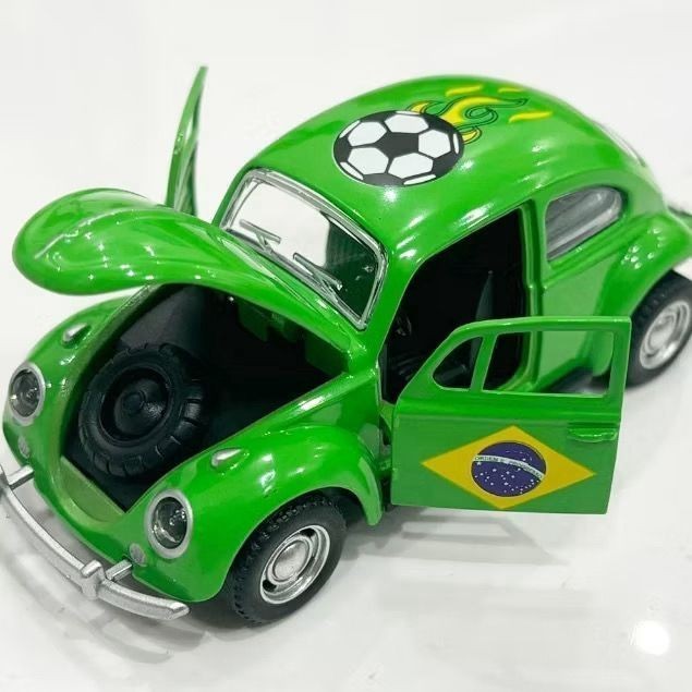 Modelo de carro de brinquedo de liga com movimento de inércia Fusca Capô que pode ser aberto -Presente