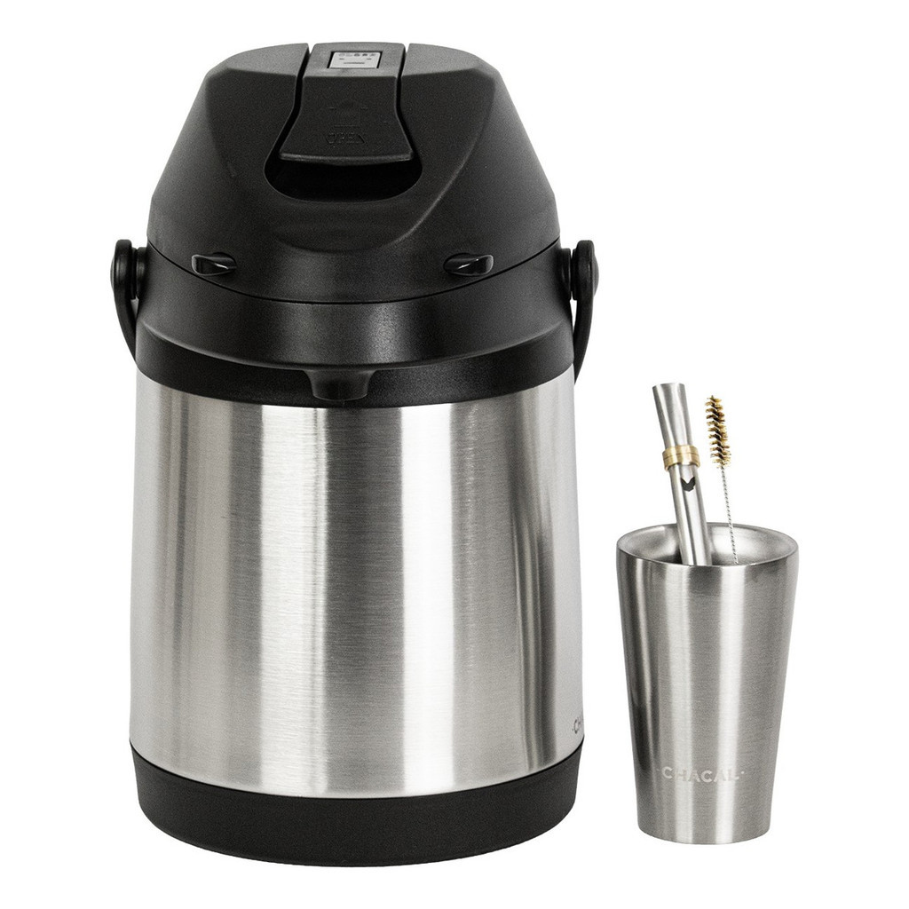 Kit Tereré Chacal Copo Inox Bomba Garrafa Térmica Inox 2.5l