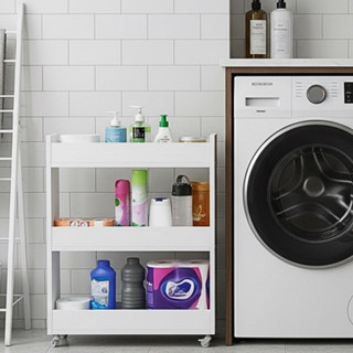 Carrinho Organizador Móvel Lavanderia Com 4 Prateleiras Para Diversos Itens Com Rodinha MDF em Oferta na Shopee