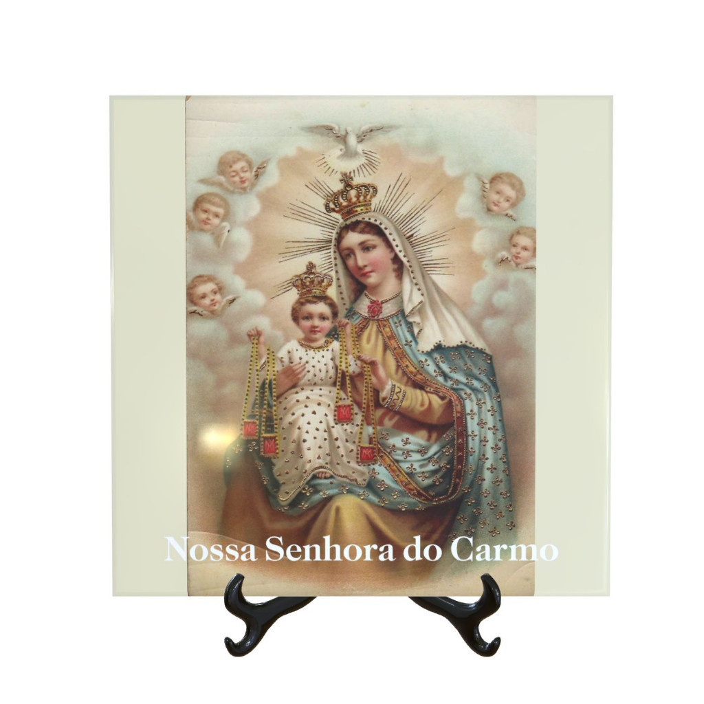 Quadro Azulejo Nossa Senhora do Carmo diversos tamanhos decoração presente religioso católico