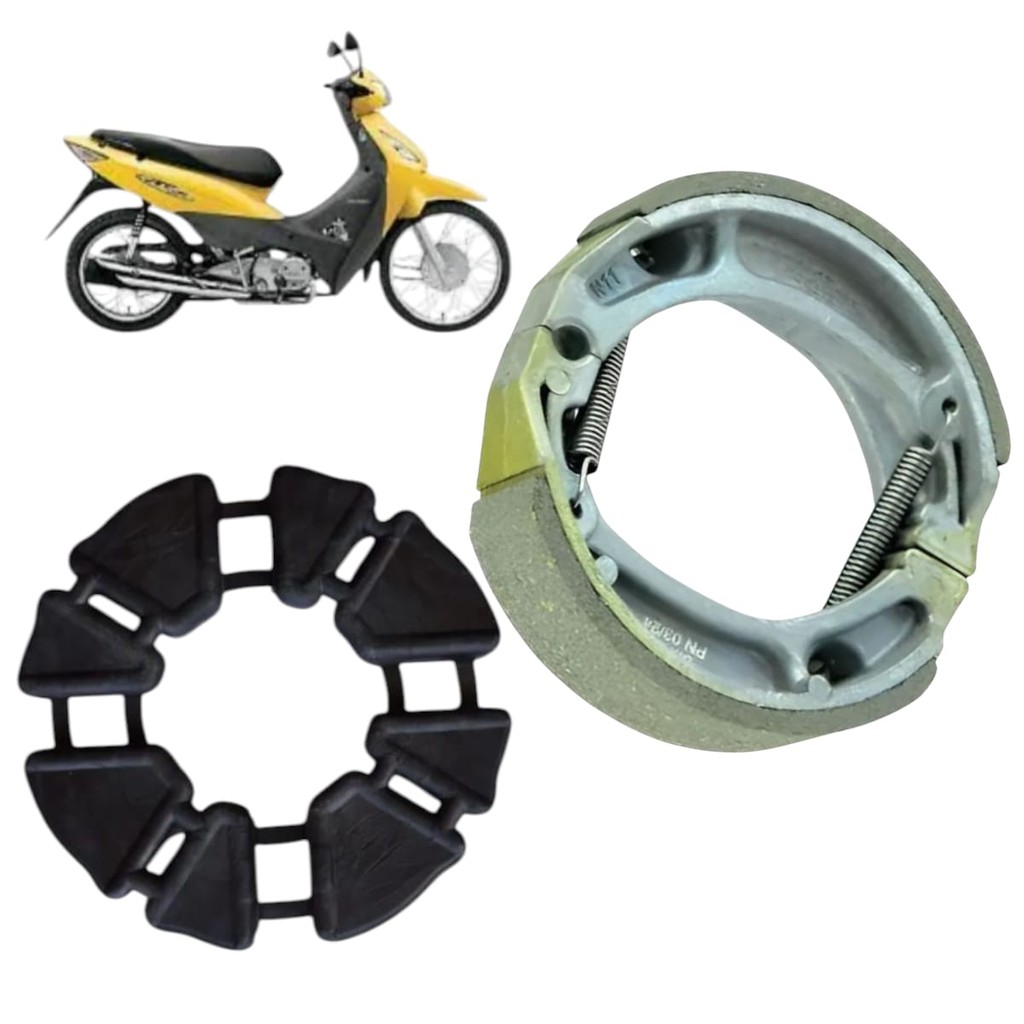 BUCHA COROA HONDA BIZ 100 BIZ 125 ACOPLADA + LONA FREIO TRAS