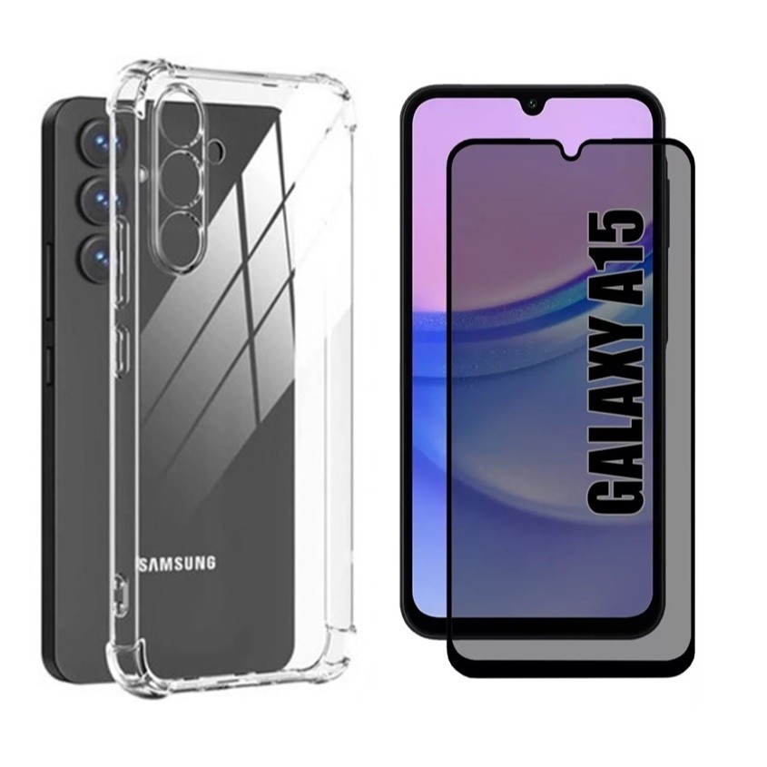 Capa Capinha Ant Impacto Para Galaxy A15 + Película 3D Privacidade Anti Spy Espião em Oferta na Shopee