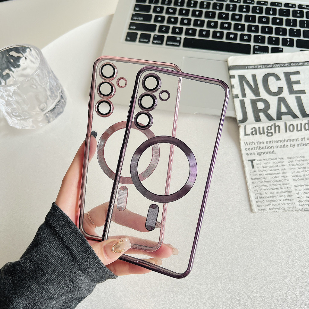 Capa Capinha Transparente Indução Magnética Samsung A05/A06/A07/A15/A16/A17/A25/A26/A35/A36/A55/A56