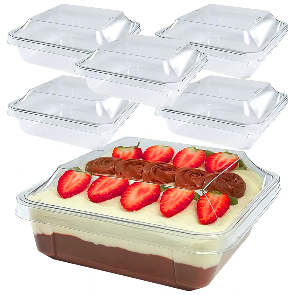 Kit 20 Embalagem Travessa G76 Sobremesa Natal Mousse Pavê