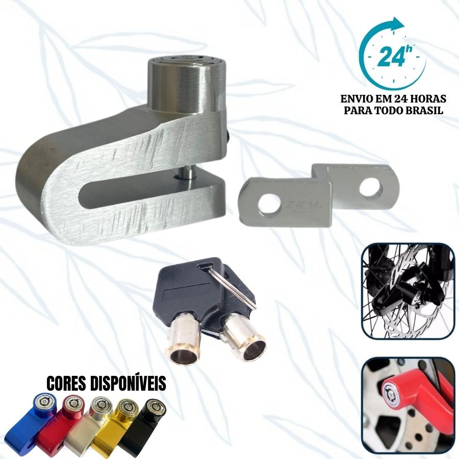 Cadeado Trava de Disco Moto Bike Patinete Chave e Cabo Lembrete Espiral Segurança Freio Antifurto em Oferta na Shopee