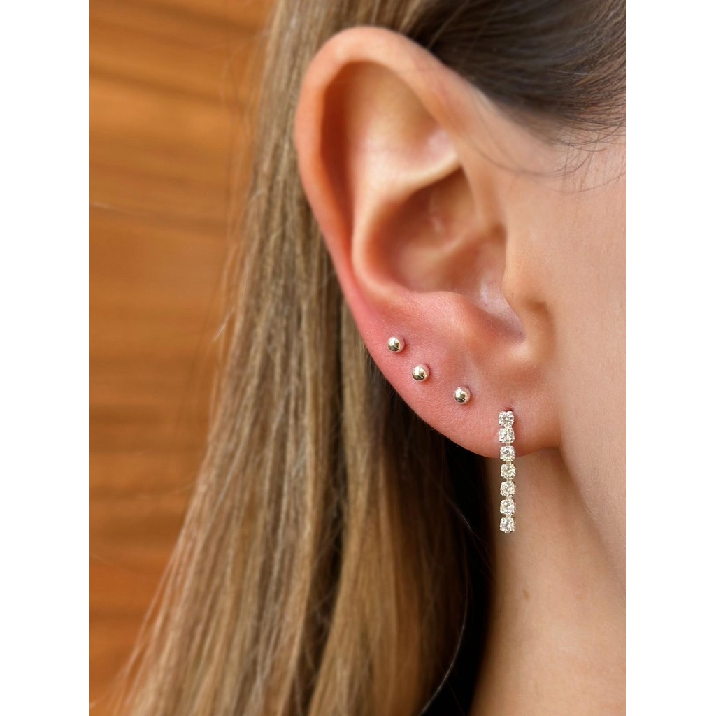Brincos semi joia prata 925 e ouro 18k festa com zircônia