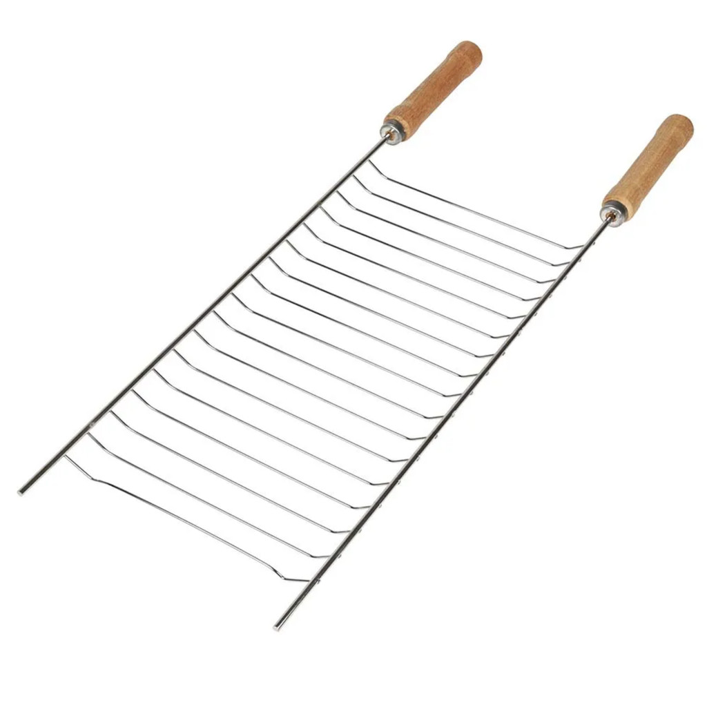 Grelha Para Churrasqueira Peixe Churrasco Assar Carne Super Grill 56cm Mor