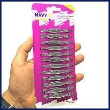 Cartela de pinça depilatória 12 peças Para sobrancelha - Navy