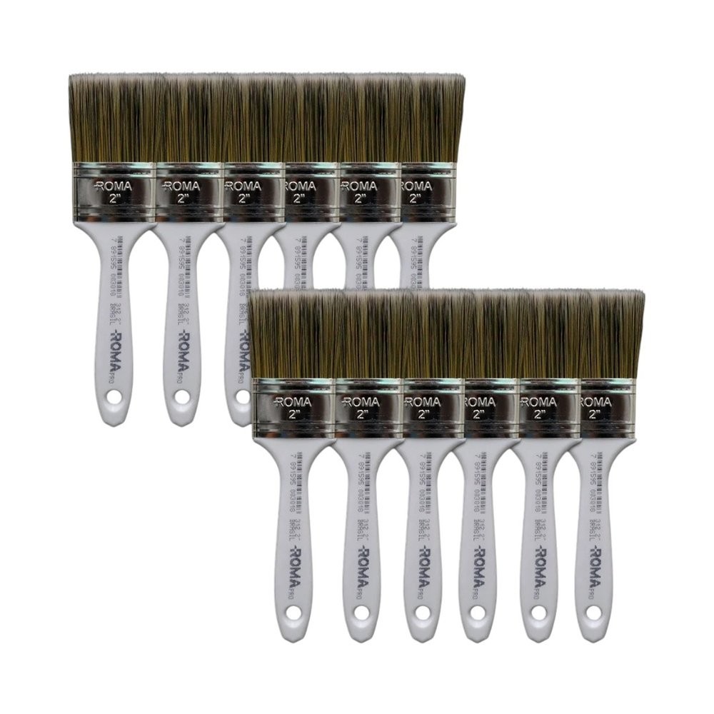 Kit 12 Pincel Roma 312E Pro Sintético 2"
