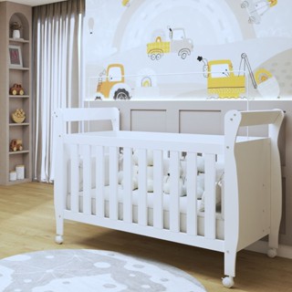 Berço Mini Cama 100% MDF com Colchão Slim Branco em Oferta na Shopee