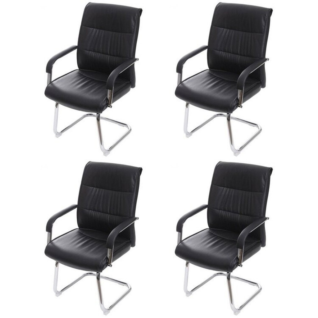 Kit 4 Cadeiras para Escritório Interlocutor Estofada em Corino Estocolmo 3323 Cadeira Interlocutor